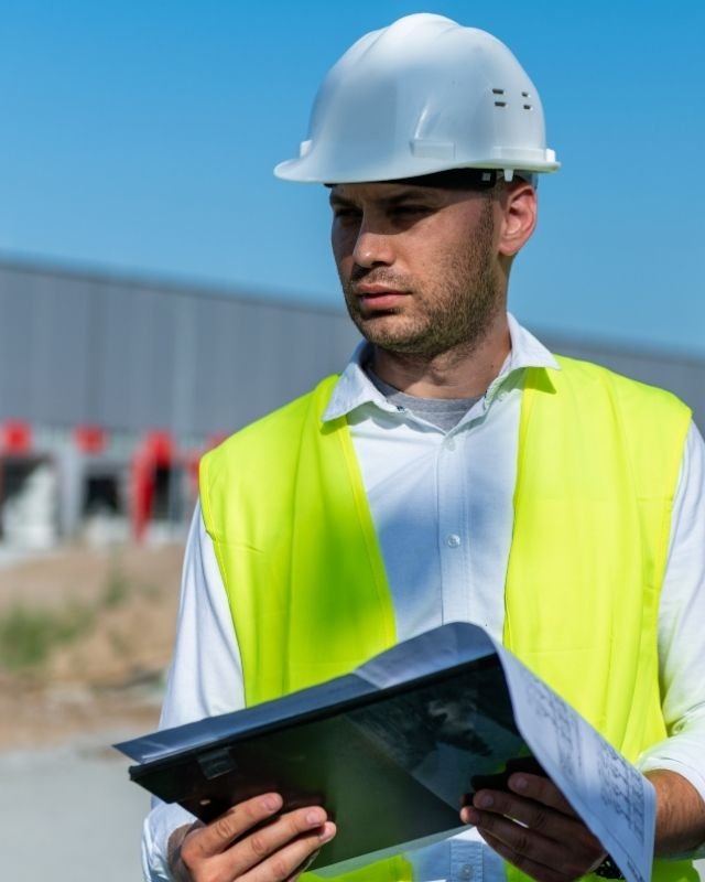 persona revisando documentos en pagina de Contacto Persivent Construcción Úbeda Jaén